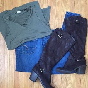 Knee high brown boots